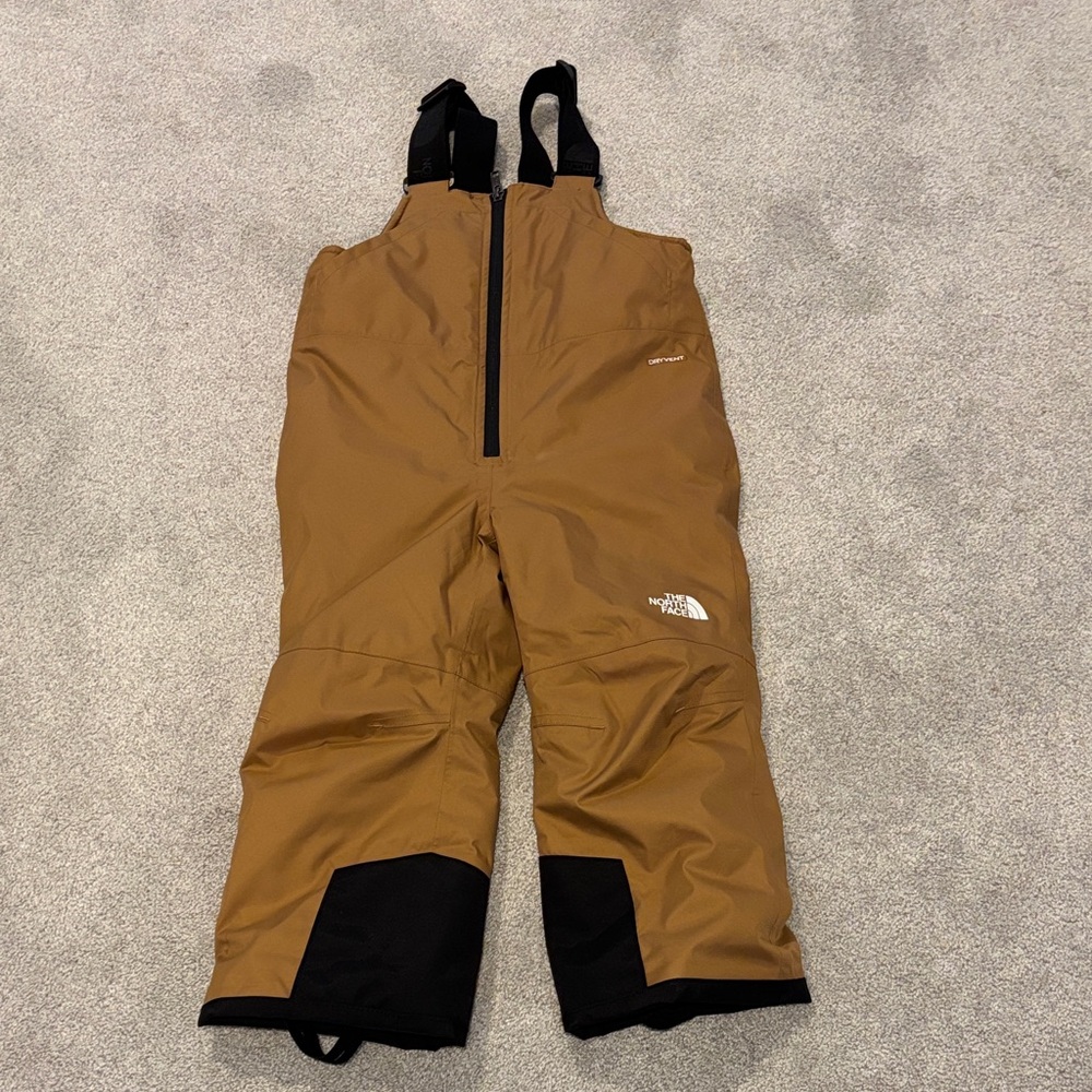 Kids The North Face Freedom Tan and Black Snow Bib